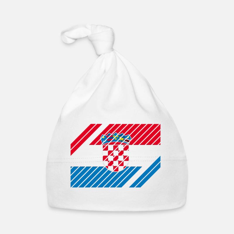 Drapeau national de Croatie - rayé Bonnet bio Bébé