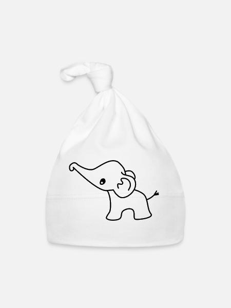 Elephant cute baby elephant elephant sweet - Organic Baby Cap - white - Front