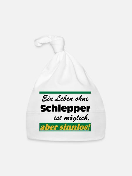 Traktor , Trecker , Schlepper Leben sinnlos .(25) - Baby Bio-Mütze - Weiß - Vorne