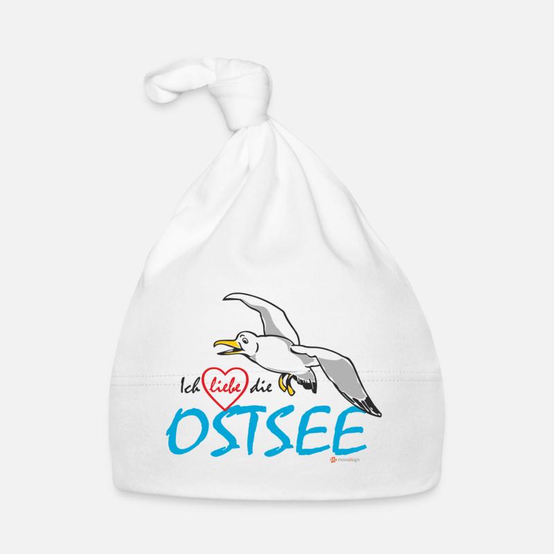 Möwe, Ich liebe die Ostsee Baby Bio-Mütze