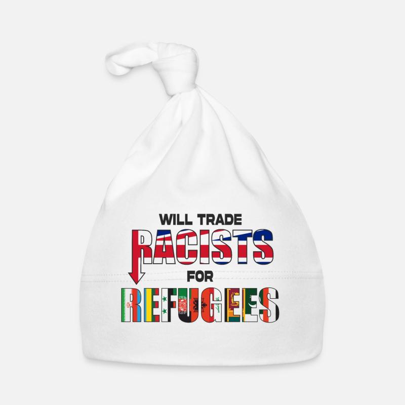 Wird Rassisten gegen Flüchtlinge tauschen Baby Bio-Mütze