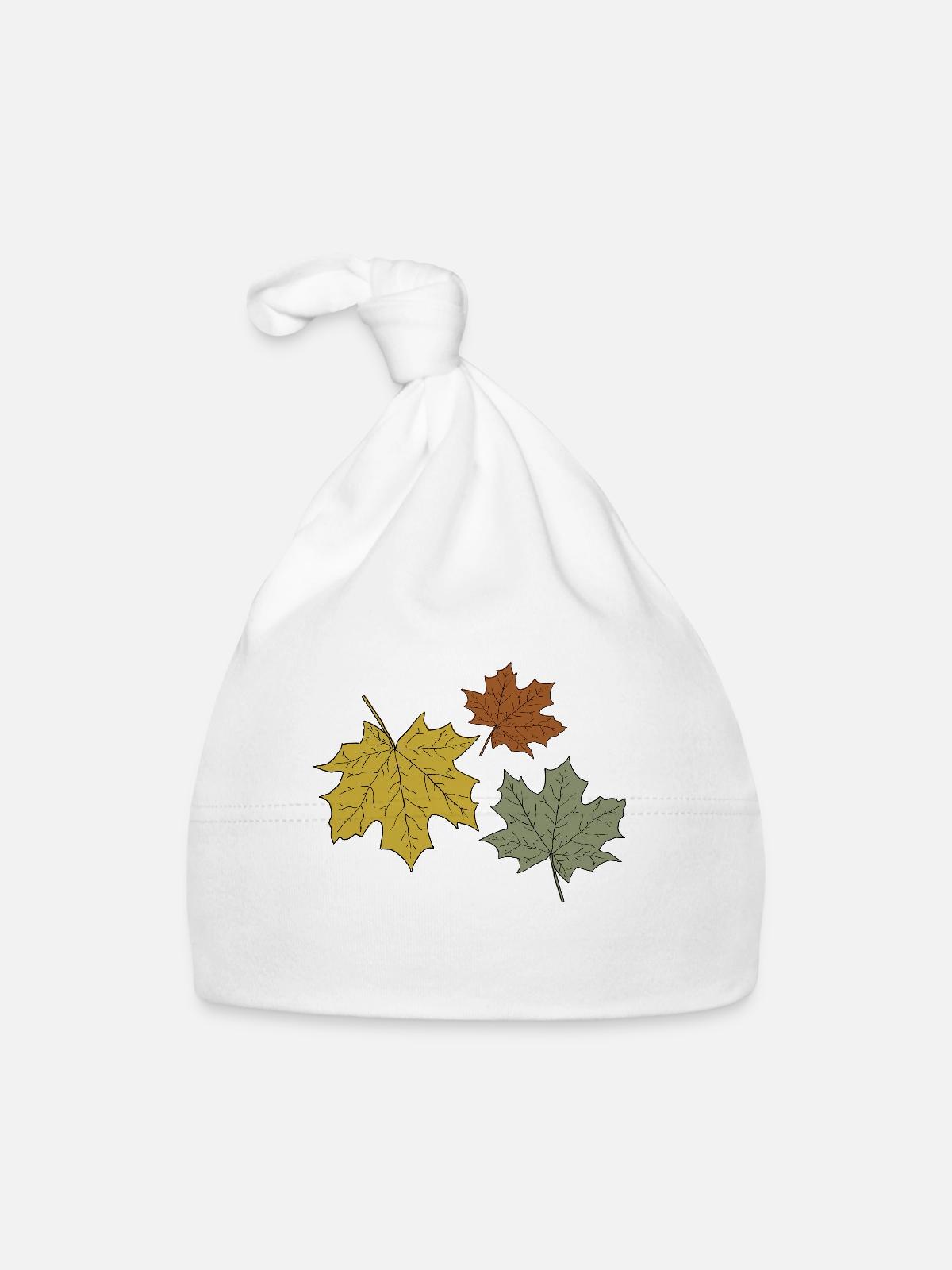 AUTUMN - Organic Baby Cap - white - Front