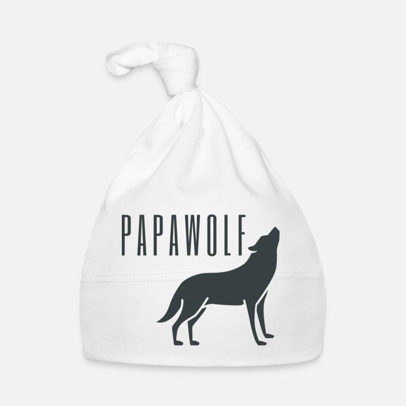 Wolf Wölfe Papa Vater Vatertag Papi Vati Geschenk Baby Bio-Mütze