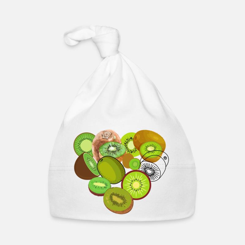 Kiwi d’amour - Bonnet bio Bébé - blanc