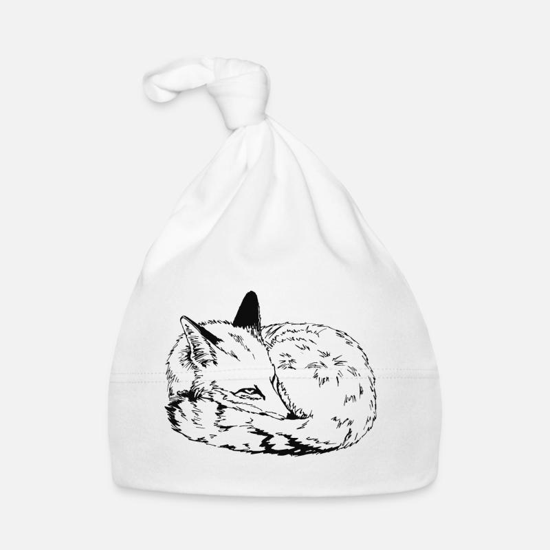 fox - Organic Baby Cap - white