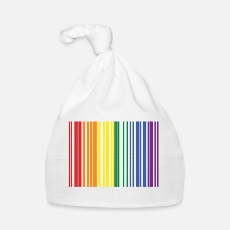 LGBTQ Barcode - Baby Bio-Mütze - Weiß