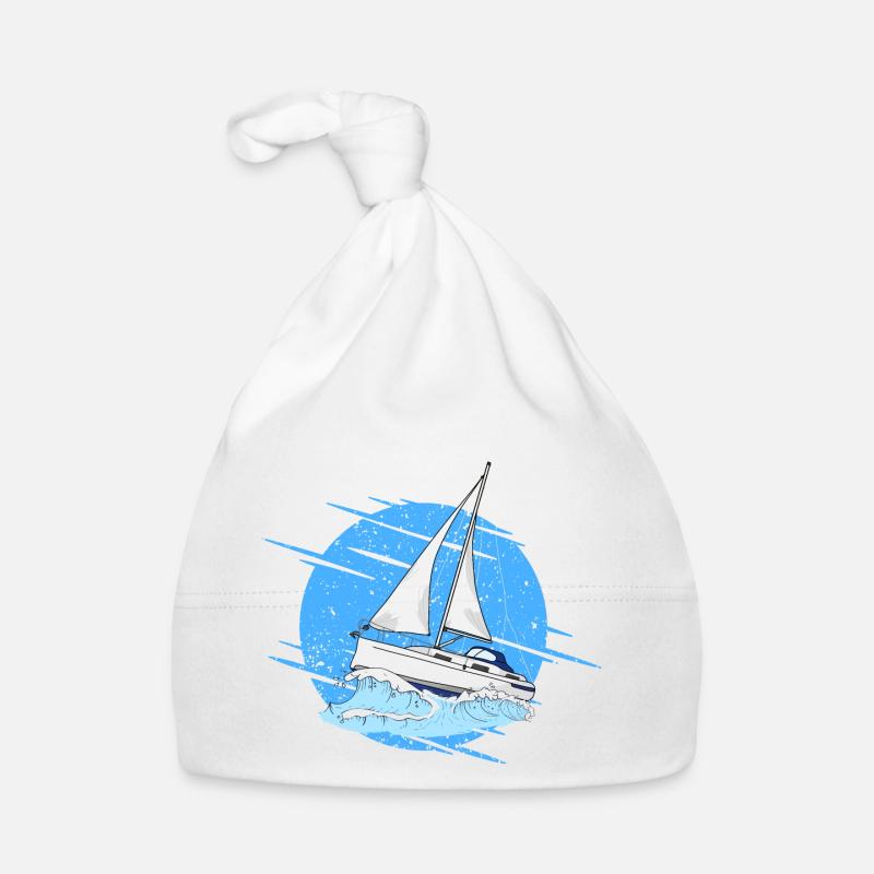 Voilier - Bonnet bio Bébé - blanc