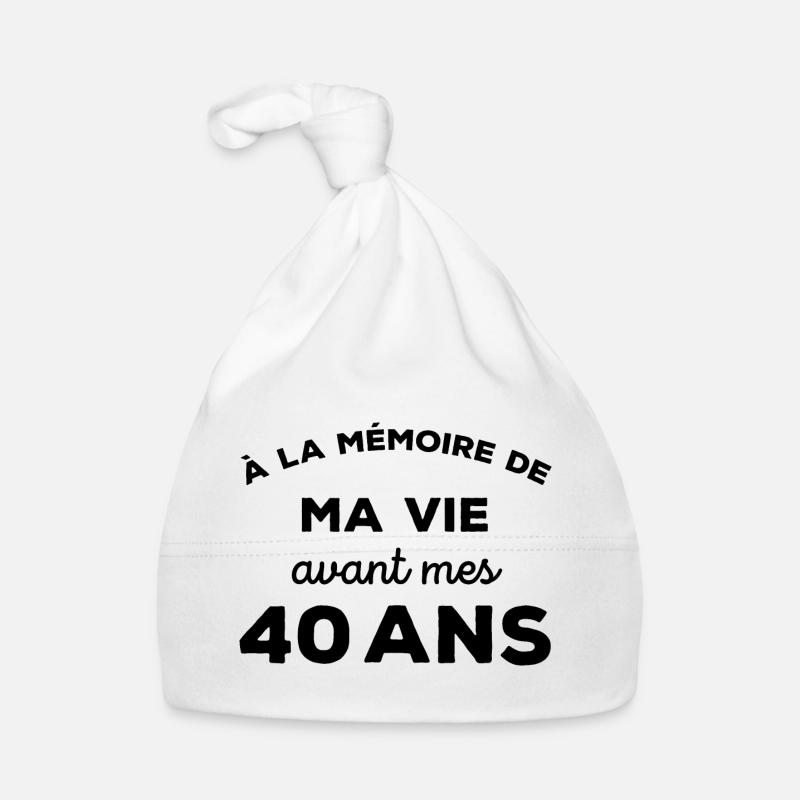 A la mémoire de ma vie avant mes 40 ans - Bonnet bio Bébé - blanc