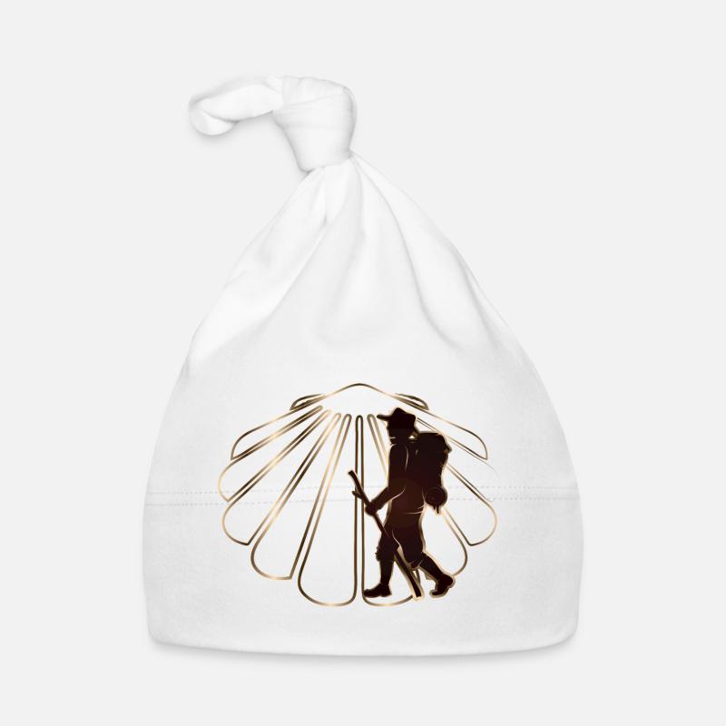 A pilgrim on a pilgrimage path with scallops Organic Baby Cap