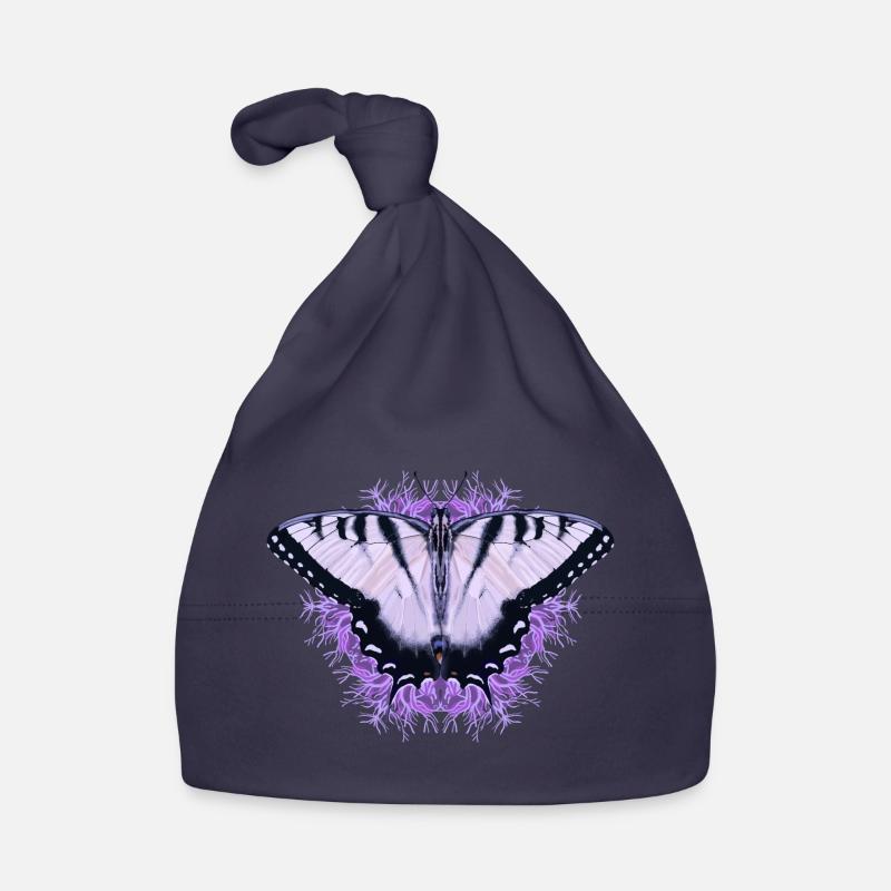 Papillon blanc à fleur pourpre Bonnet bio Bébé