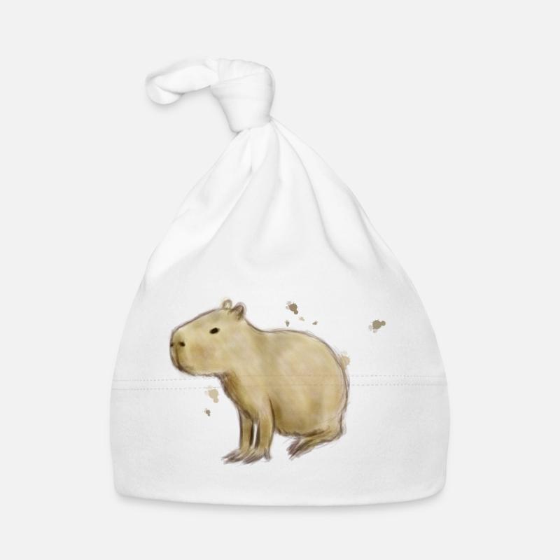 Capybara - Baby Bio-Mütze - Weiß