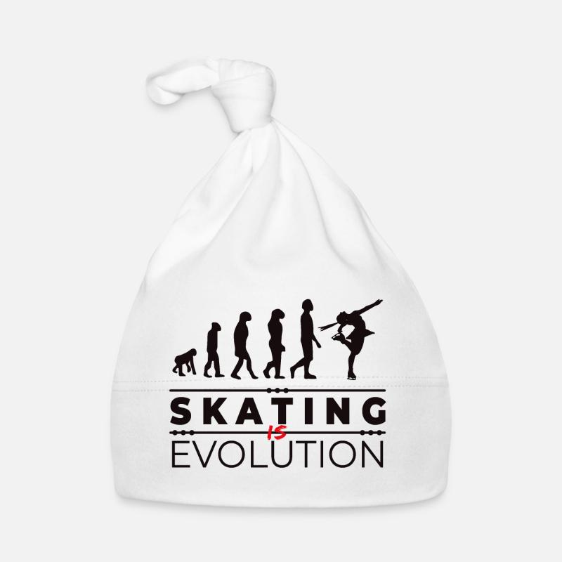 Skating is evolution - Message Humour Parodie - Bonnet bio Bébé - blanc