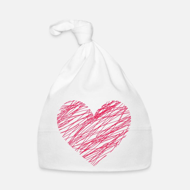 Doodle Heart Rouge Bonnet bio Bébé
