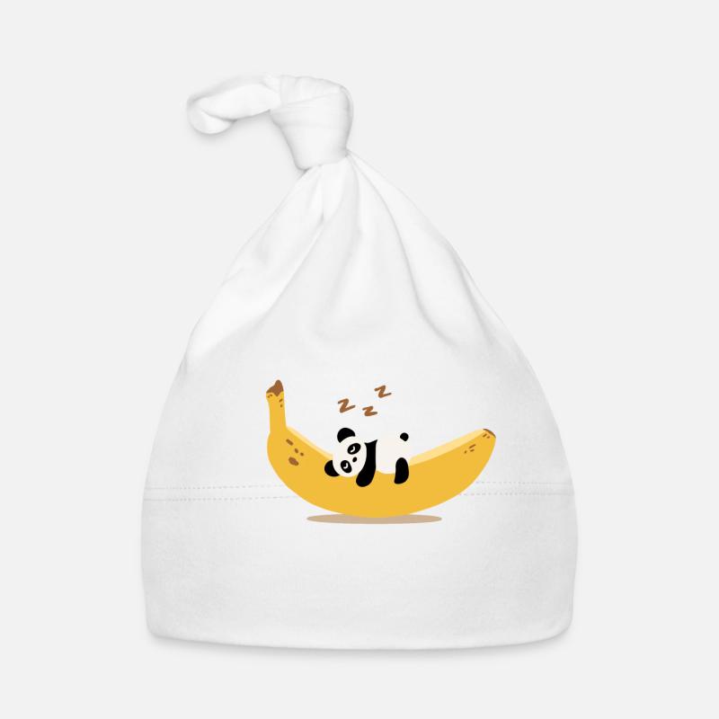Panda bananier - Bonnet bio Bébé - blanc
