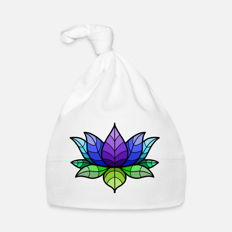 Mohawk Lotus Floral Motif - Bonnet bio Bébé - blanc