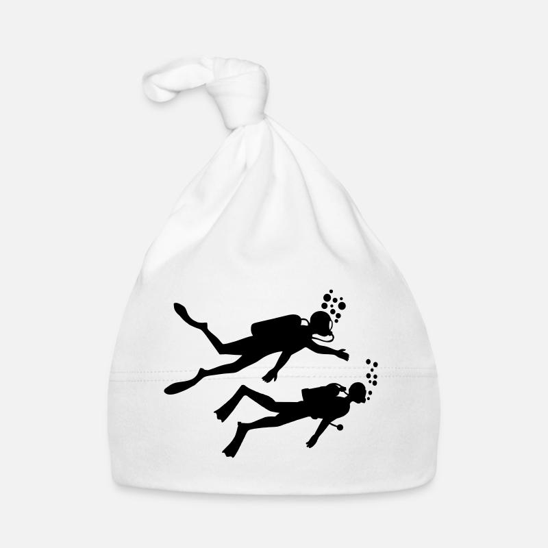 Two underwater divers Organic Baby Cap