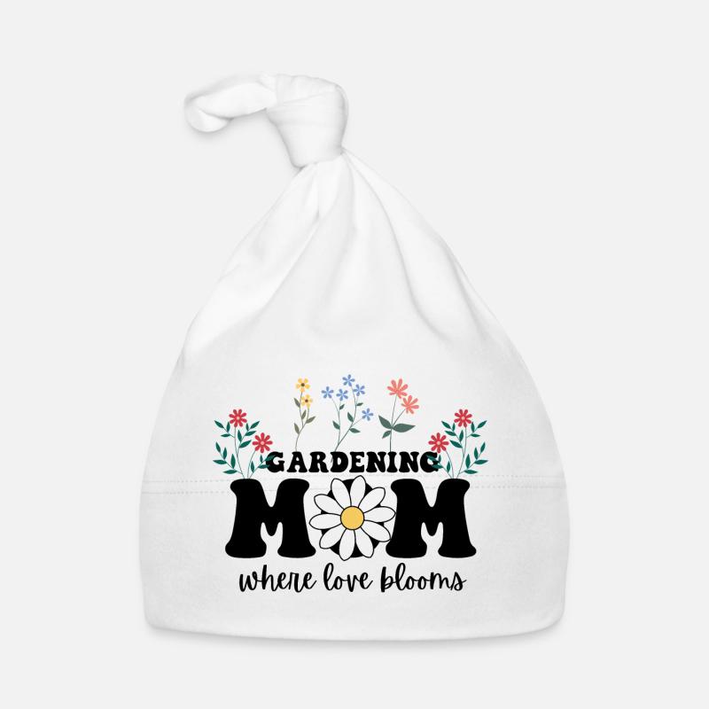 Gärtnernde Mutter, wo die Liebe blüht, Muttertag Baby Bio-Mütze