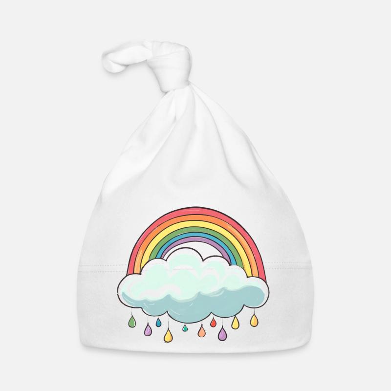 Wolke mit Regenbogen Baby Bio-Mütze