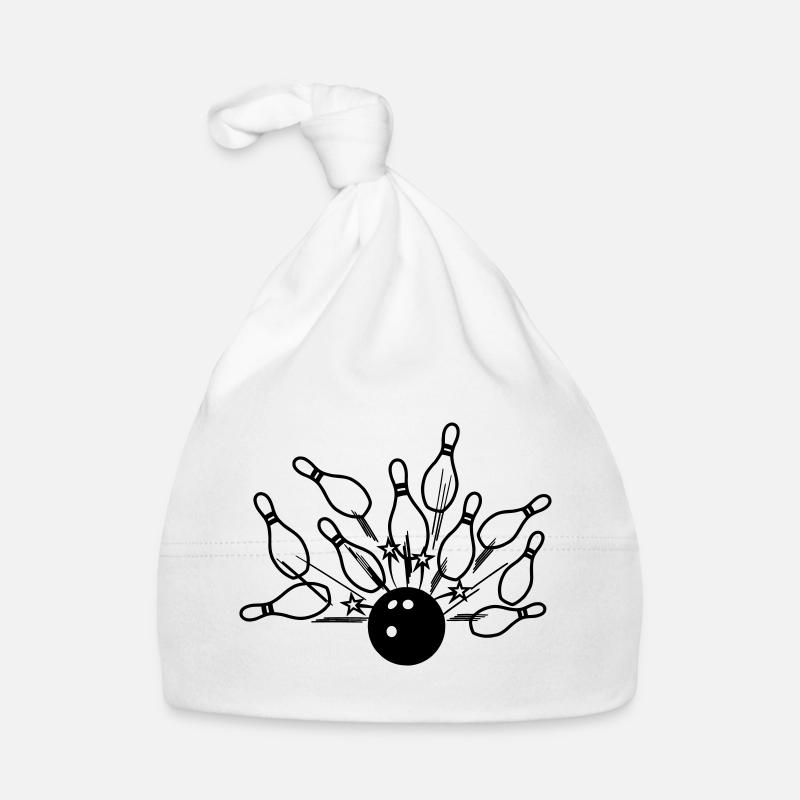 Bowling-Schlag - Baby Bio-Mütze - Weiß