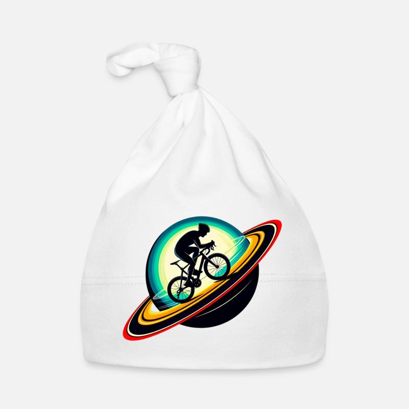 Cycliste sur Saturne Bonnet bio Bébé