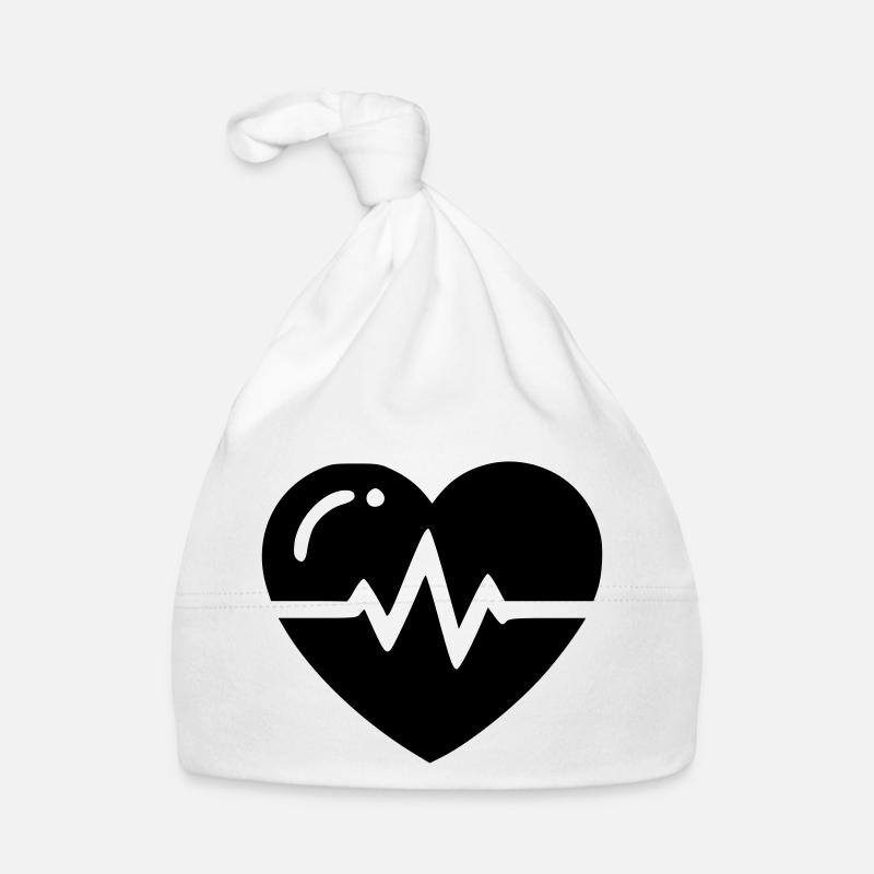 Coeur Moniteur - Bonnet bio Bébé - blanc