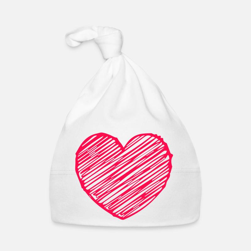 Cœur - Bonnet bio Bébé - blanc
