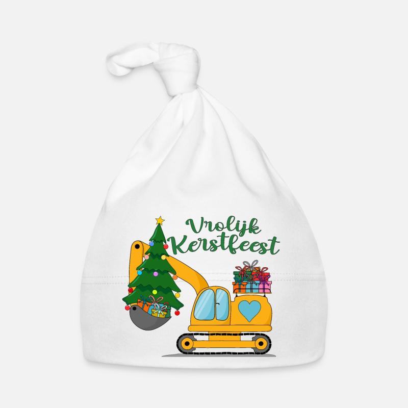 Graafmachine Vrolijk Kerstfeest in het geel Organic Baby Cap