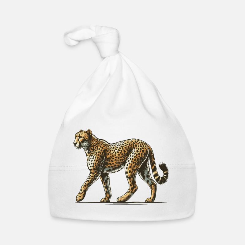 Guépard - Bonnet bio Bébé - blanc