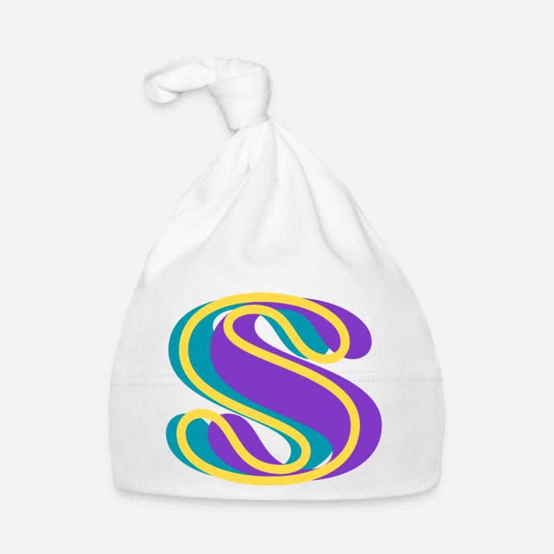 Lettre s multicolore Bonnet bio Bébé