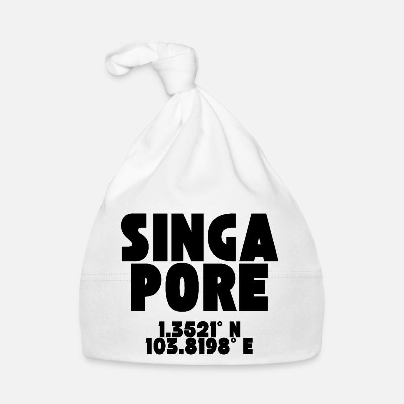 Singapore - Design with coordinates Organic Baby Cap