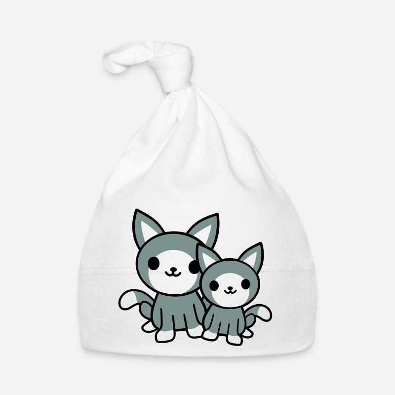 2 Cats Friends Team Crew Two Pet Kittens Organic Baby Cap