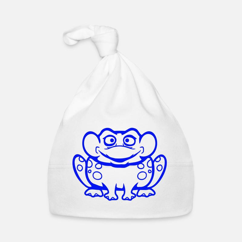 Frog Toad Laughing Funny Silly Cheeky Sitting Comic Organic Baby Cap