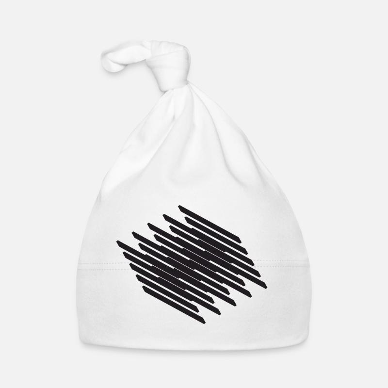 Diagonal Scribble Monochrome Pattern Organic Baby Cap