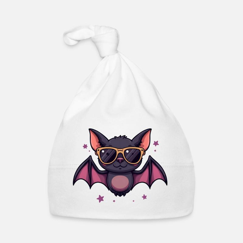 Cool bat with sunglasses Organic Baby Cap