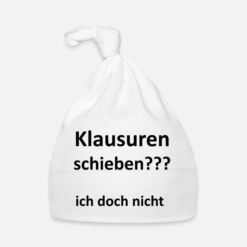 Unispruch "Klausuren schieben" Geschenk, Studenten Baby Bio-Mütze