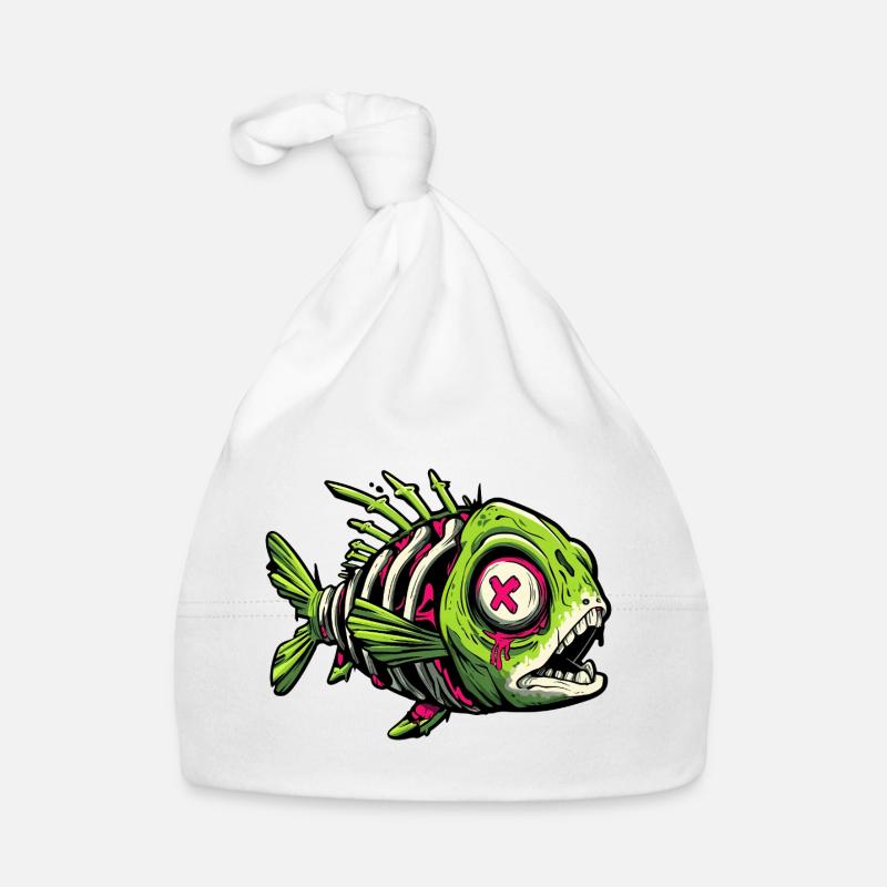 Zombie Fish Graffiti Organic Baby Cap