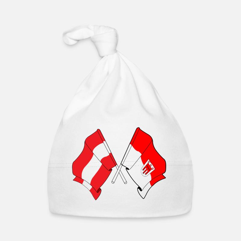 Drapeaux croisés de l’Autriche et du Vorarlberg Bonnet bio Bébé