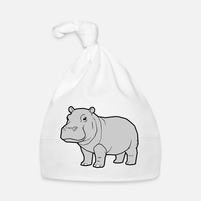 Nilpferd Stehend Comic Tier Zoo Baby Bio-Mütze