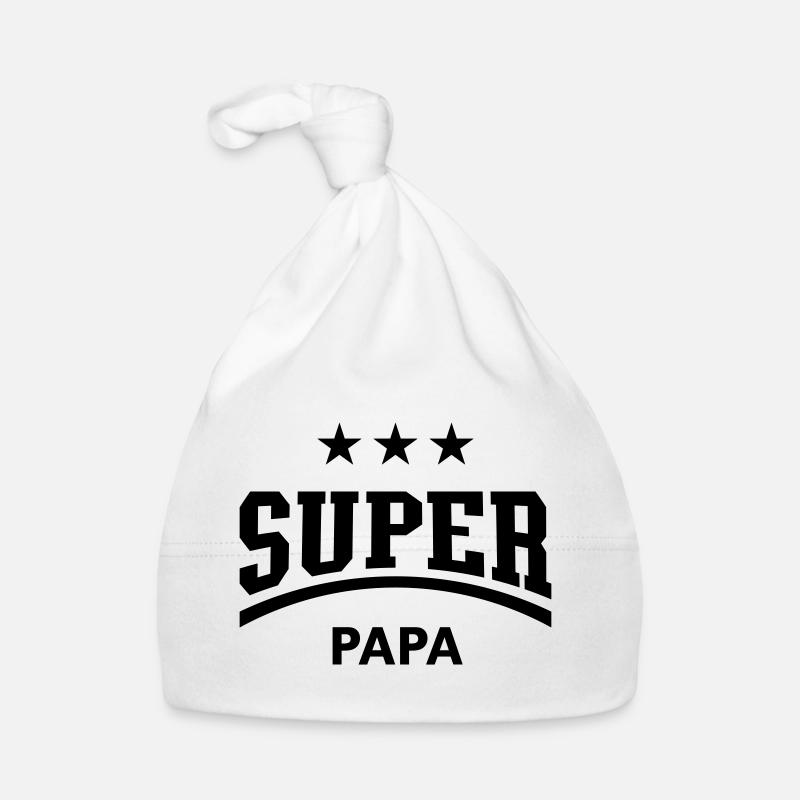 Super Papa (Papi / Vater / Vati / Vatertag / B) - Baby Bio-Mütze - Weiß