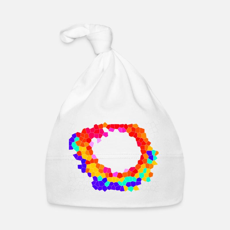Orbite mosaïque de Voronoi - Bonnet bio Bébé - blanc
