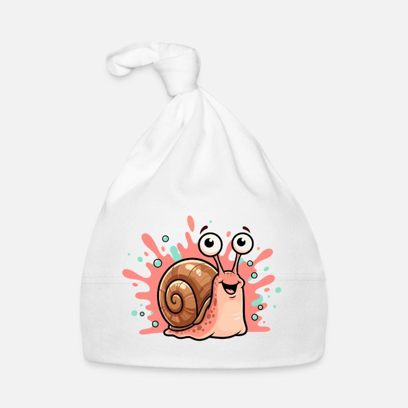 Design joyeux de l’escargot Bonnet bio Bébé