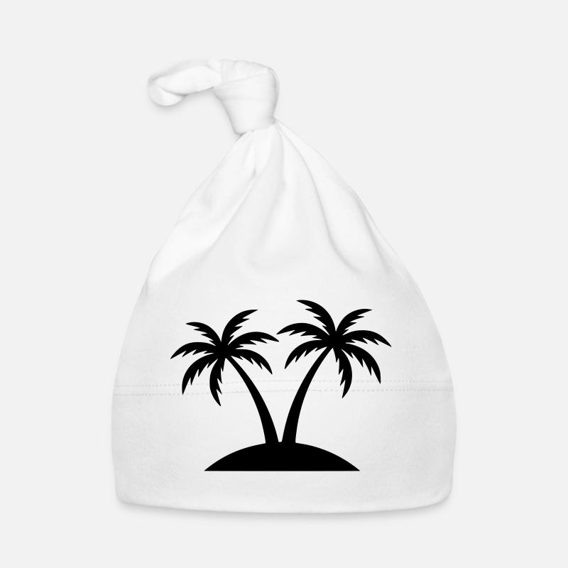 Silhouette de la plage de Palm Trees Island Bonnet bio Bébé