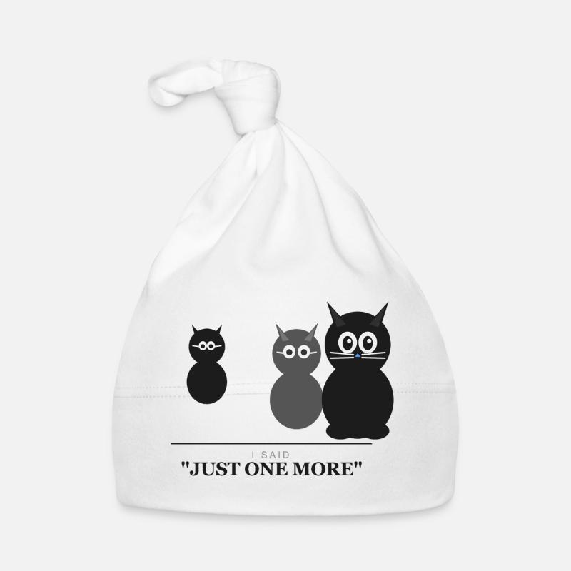 Encore une silhouette du trio de chats - Bonnet bio Bébé - blanc