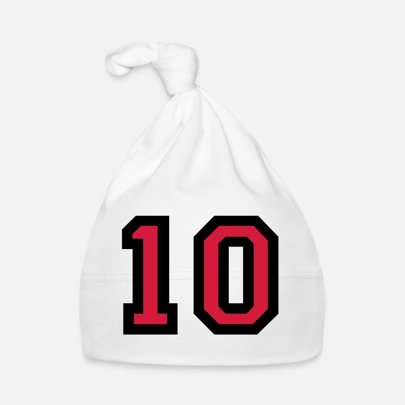 Le numéro 10 - le numéro dix - Bonnet bio Bébé - blanc