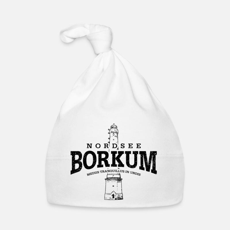 Borkum mer du Nord (à l'ancienne noir) Bonnet bio Bébé