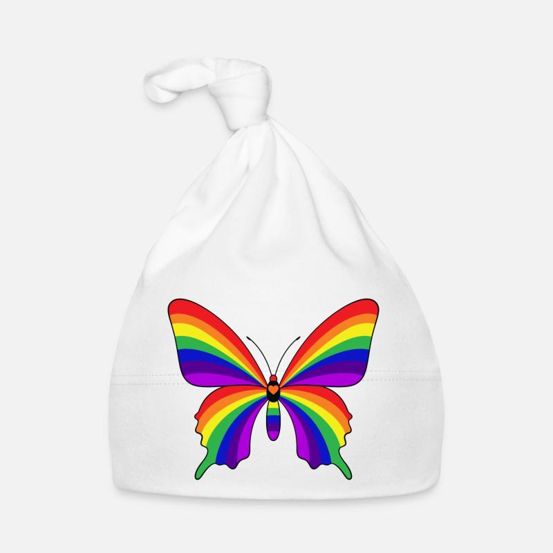 Rainbow Butterfly Organic Baby Cap
