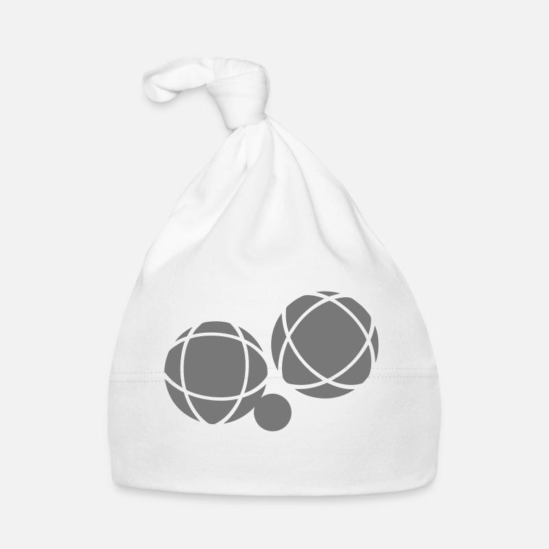 boule petanque cochonnet - Bonnet bio Bébé - blanc