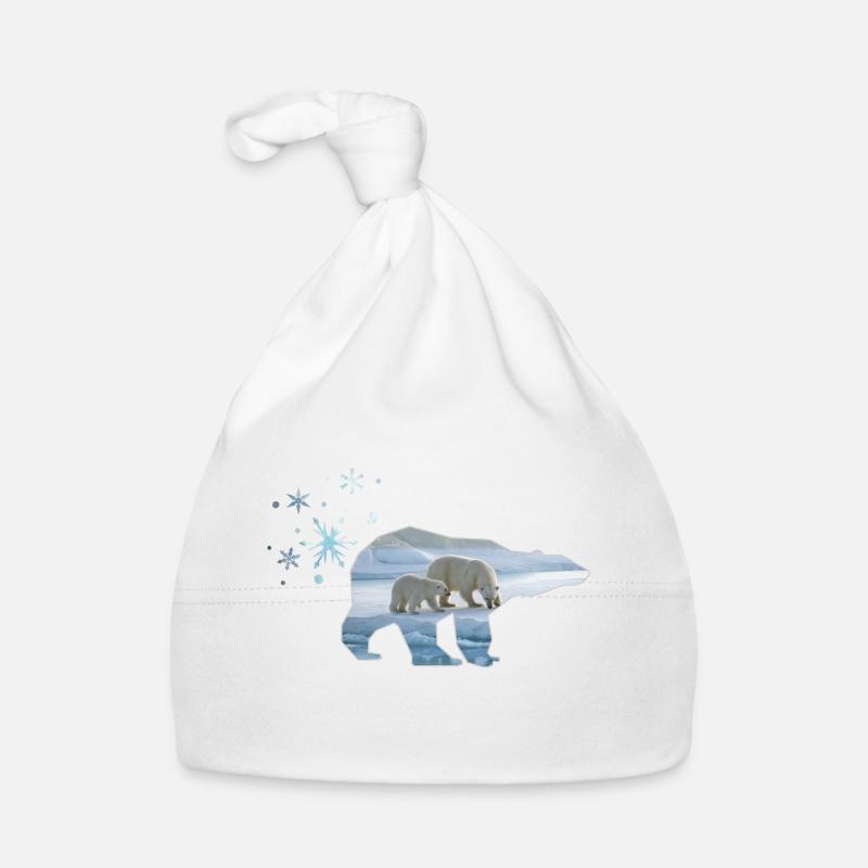 ours polaire - Bonnet bio Bébé - blanc
