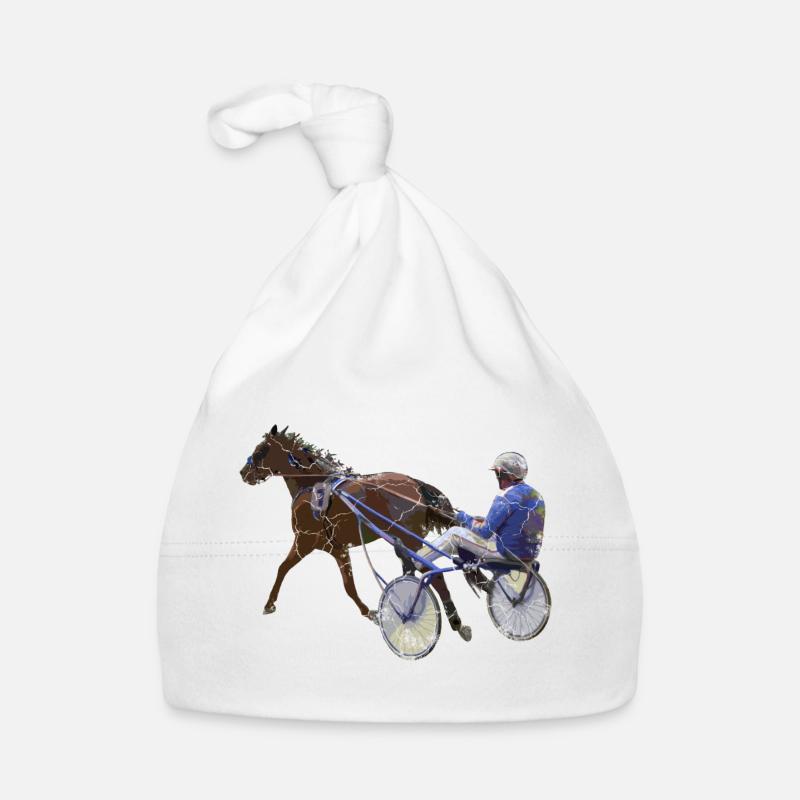 Cadeau de course de chevaux de course au trot Bonnet bio Bébé