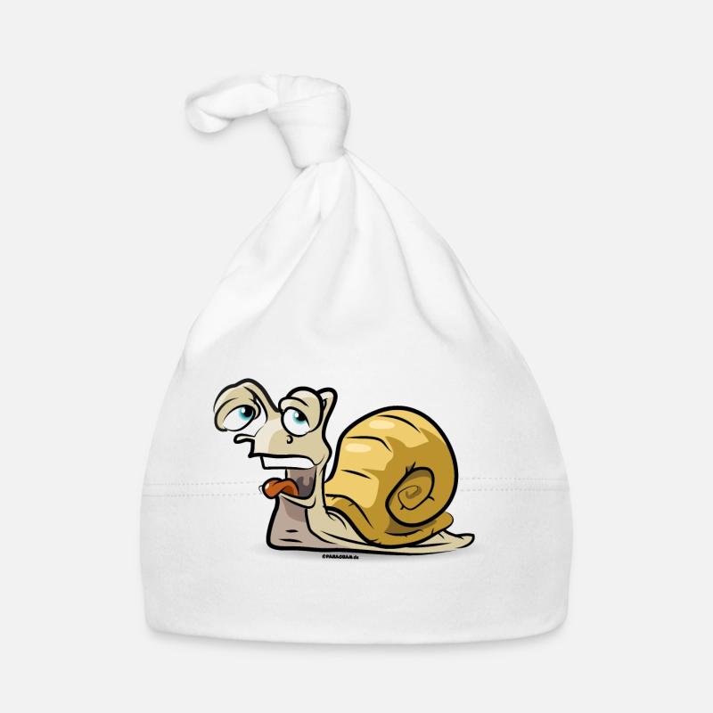 Funny exhausted snail comic Organic Baby Cap